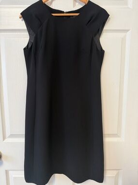Sleek Black Cap-Sleeve Midi Dress - Modern Minimalist